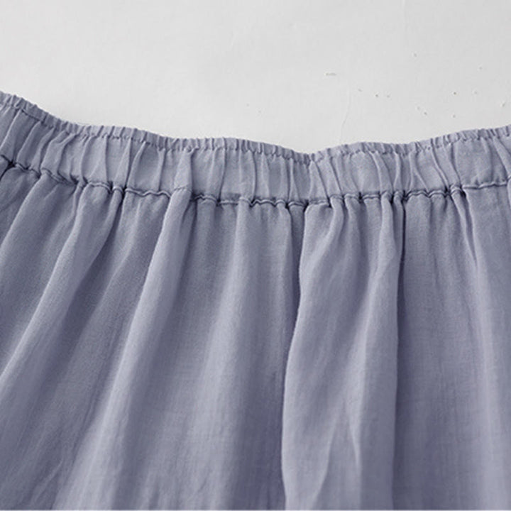 Buddha Stones Embroidery Hollow Design A-line Drawstring High Waist Women's Skirt With Pockets - image 3