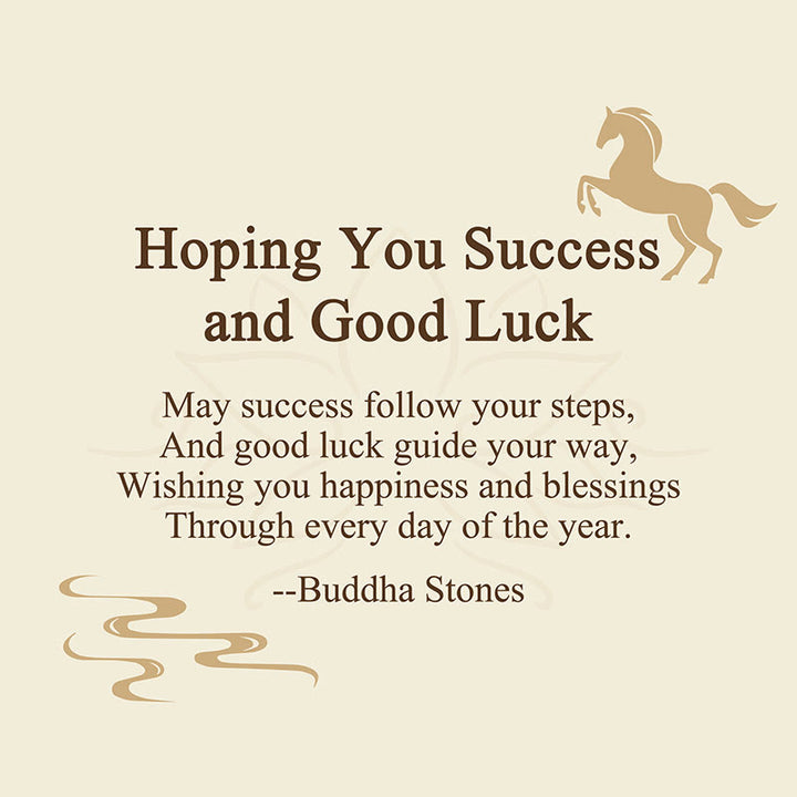 Buddha Stones "Hoping You Success and Good Luck" Year Of The Horse Ingot Get Rich Fast Mini Liuli Crystal Decoration Includes Gift Message Card - image 2