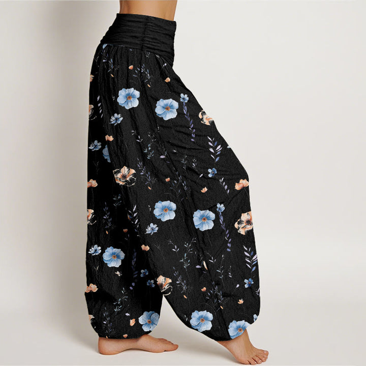 Buddha Stones Cotton Fresh Refined Flower Pattern Women's Elastic Waist Harem Pants - image 7
