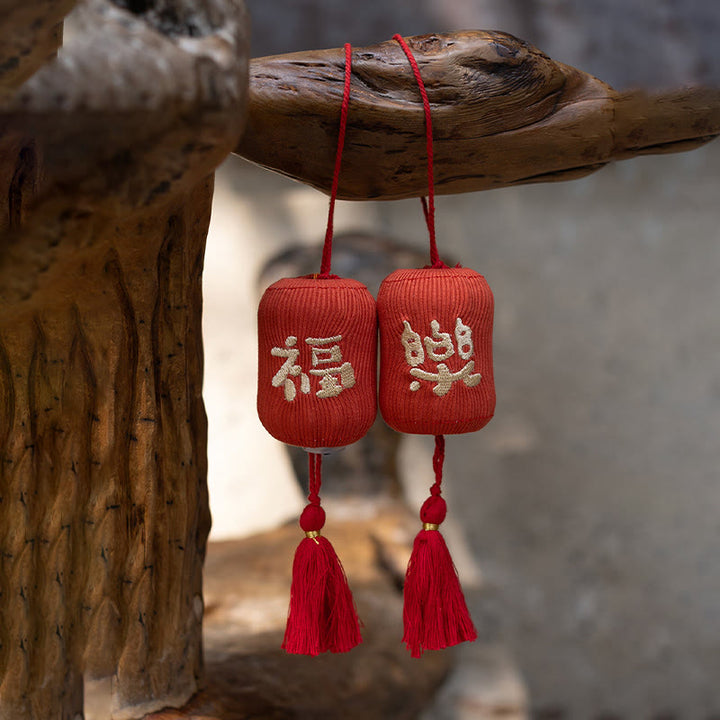 Buddha Stones Year Of The Horse Red String Fu Character Luck Embroidery Hanging Decoration - image 11