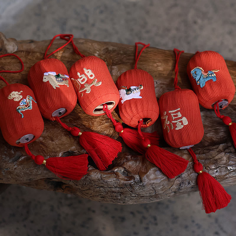 Buddha Stones Year Of The Horse Red String Fu Character Luck Embroidery Hanging Decoration - image 15