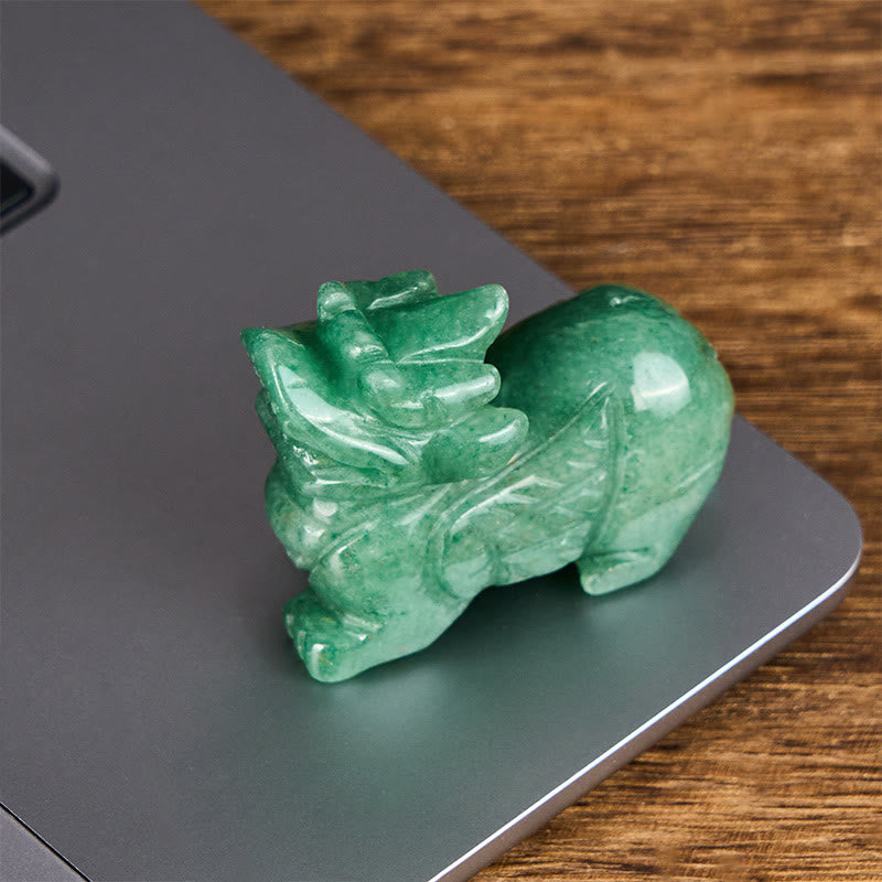 Buddha Stones "Choose Wisely" Natural Small PiXiu Green Aventurine Luck Decoration Includes Gift Message Card - image 15