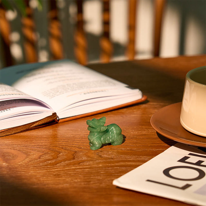 Buddha Stones "Choose Wisely" Natural Small PiXiu Green Aventurine Luck Decoration Includes Gift Message Card - image 9