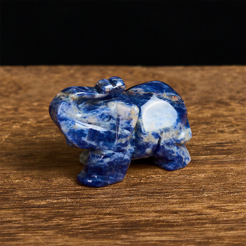 Buddha Stones ''May Blessings Walk With You'' Natural Small Elephant Amazonite Amethyst Jade Black Obsidian Stone Decoration Includes Gift Message Card - image 68