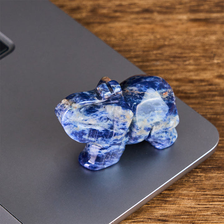 Buddha Stones ''May Blessings Walk With You'' Natural Small Elephant Amazonite Amethyst Jade Black Obsidian Stone Decoration Includes Gift Message Card - image 69