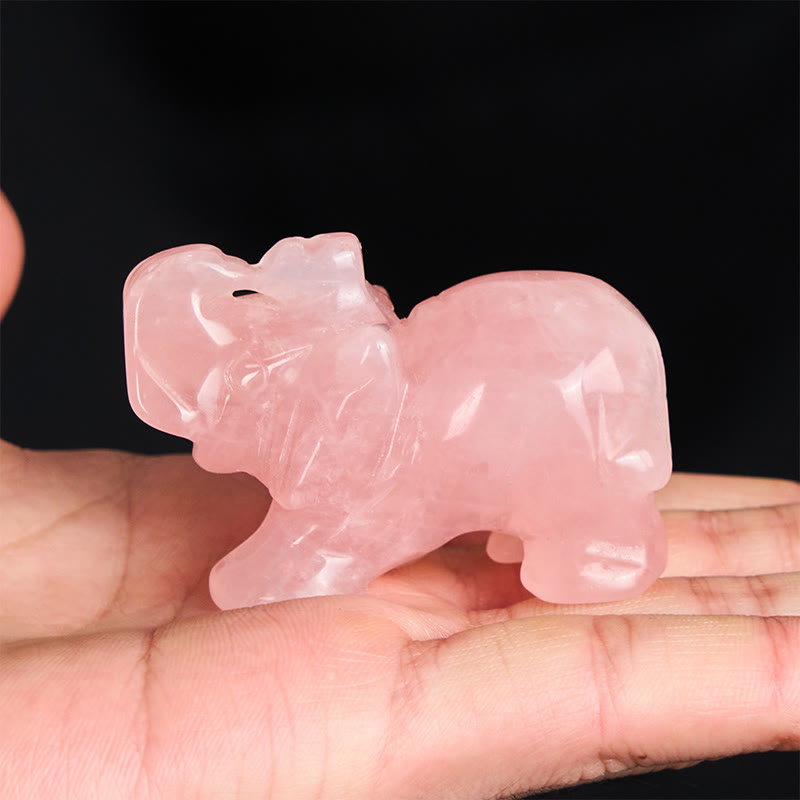 Buddha Stones ''May Blessings Walk With You'' Natural Small Elephant Amazonite Amethyst Jade Black Obsidian Stone Decoration Includes Gift Message Card - image 43