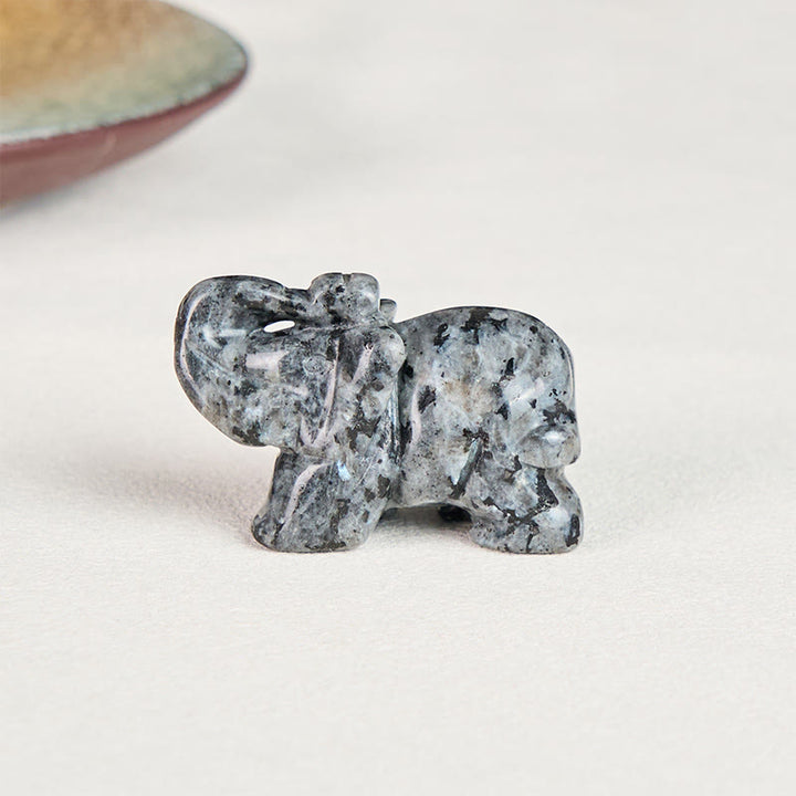 Buddha Stones ''May Blessings Walk With You'' Natural Small Elephant Amazonite Amethyst Jade Black Obsidian Stone Decoration Includes Gift Message Card - image 57