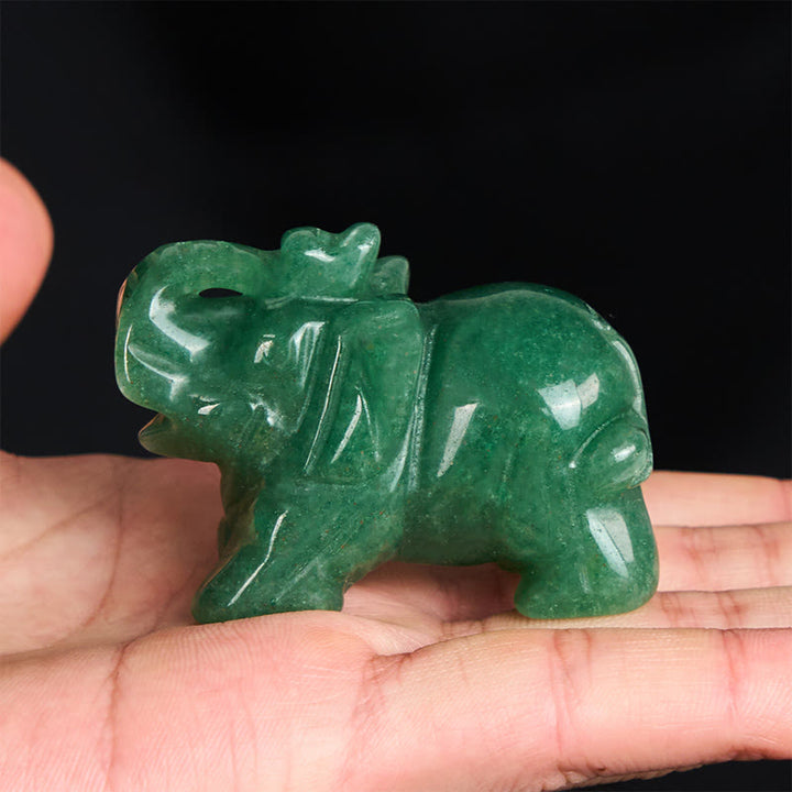 Buddha Stones ''May Blessings Walk With You'' Natural Small Elephant Amazonite Amethyst Jade Black Obsidian Stone Decoration Includes Gift Message Card - image 52