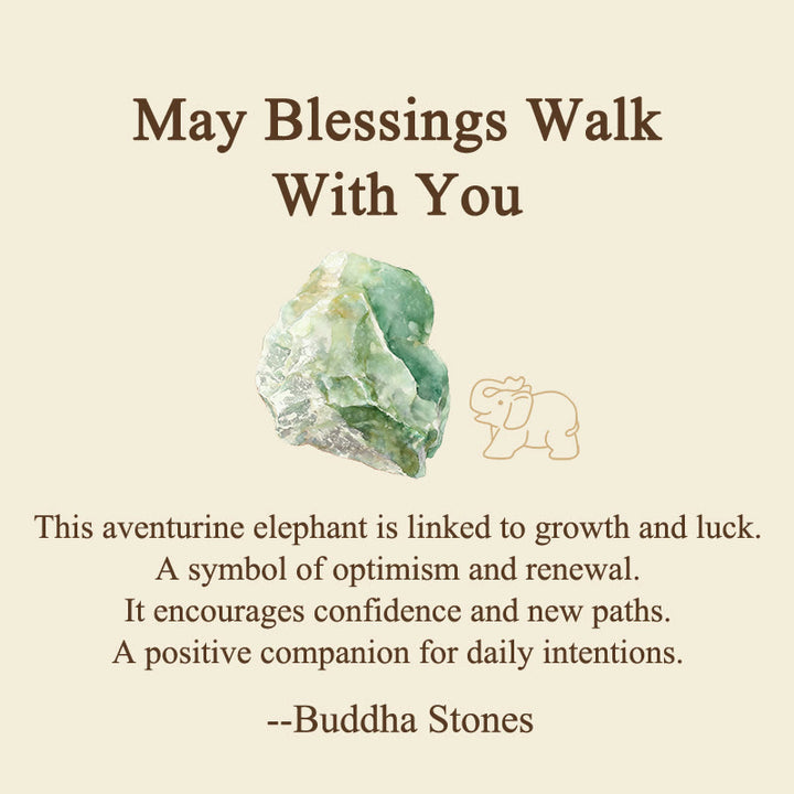 Buddha Stones ''May Blessings Walk With You'' Natural Small Elephant Amazonite Amethyst Jade Black Obsidian Stone Decoration Includes Gift Message Card - image 49