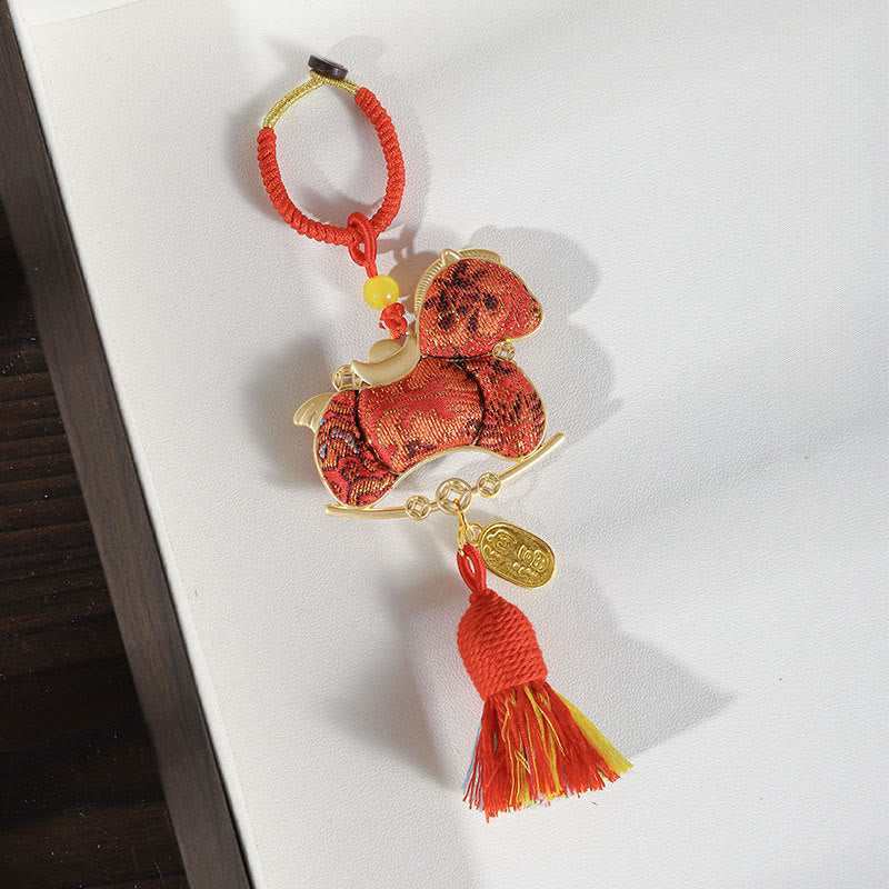 Buddha Stones Year Of The Horse Red String Embroidery Connection Hanging Decoration - Red Horse - image 2