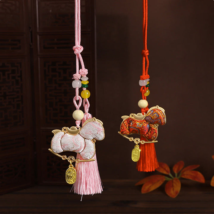 Buddha Stones Year Of The Horse Red String Embroidery Connection Hanging Decoration - image 20
