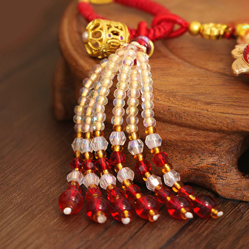 Buddha Stones Year Of The Horse Embroidery Prosperity Key Chain - image 3