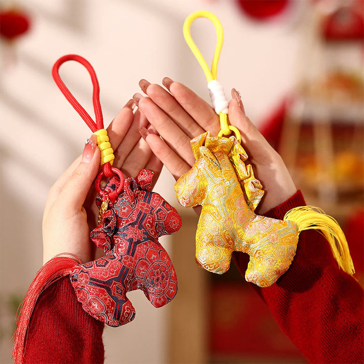 Buddha Stones Year Of The Horse Embroidery Red String Luck Hanging Decoration - image 12