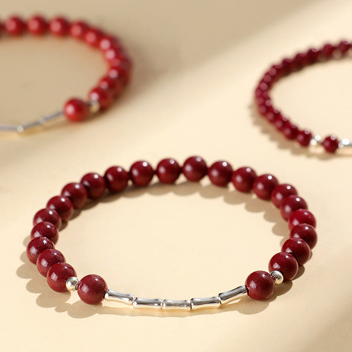Buddha Stones Cinnabar 925 Sterling Silver Calm Concentration Bracelet - image 13