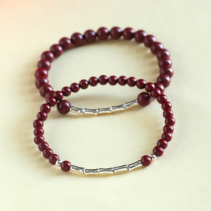 Buddha Stones Cinnabar 925 Sterling Silver Calm Concentration Bracelet - image 10
