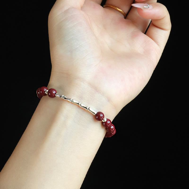 Buddha Stones Cinnabar 925 Sterling Silver Calm Concentration Bracelet - image 6