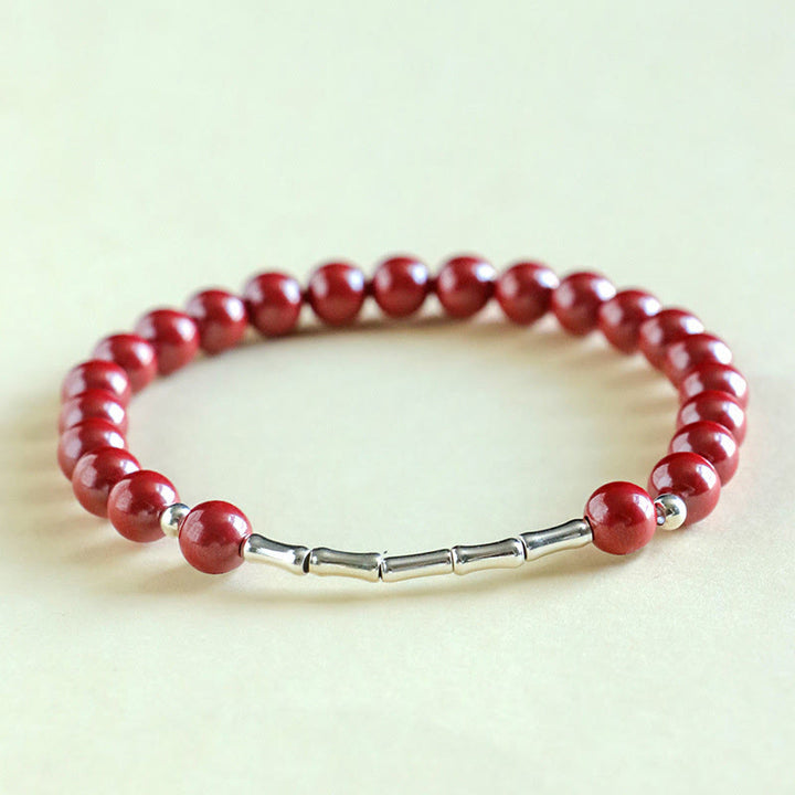 Buddha Stones Cinnabar 925 Sterling Silver Calm Concentration Bracelet - image 8