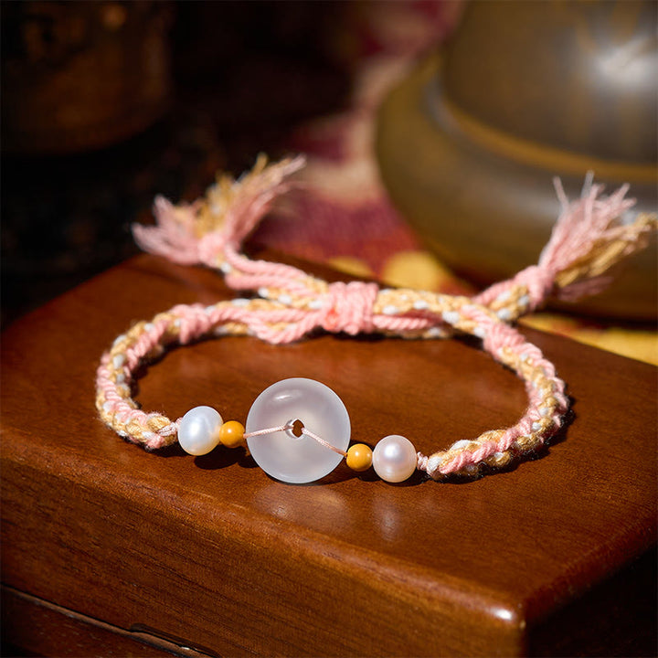 Buddha Stones Chalcedony Peace Buckle Positive Bracelet - image 2
