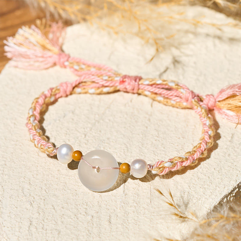 Buddha Stones Chalcedony Peace Buckle Positive Bracelet - image 3