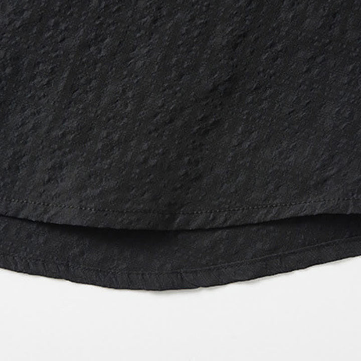 Buddha Stones Spring Solid Color Textured Long Sleeve Button Men's Lapel Shirts With Pocket - image 8