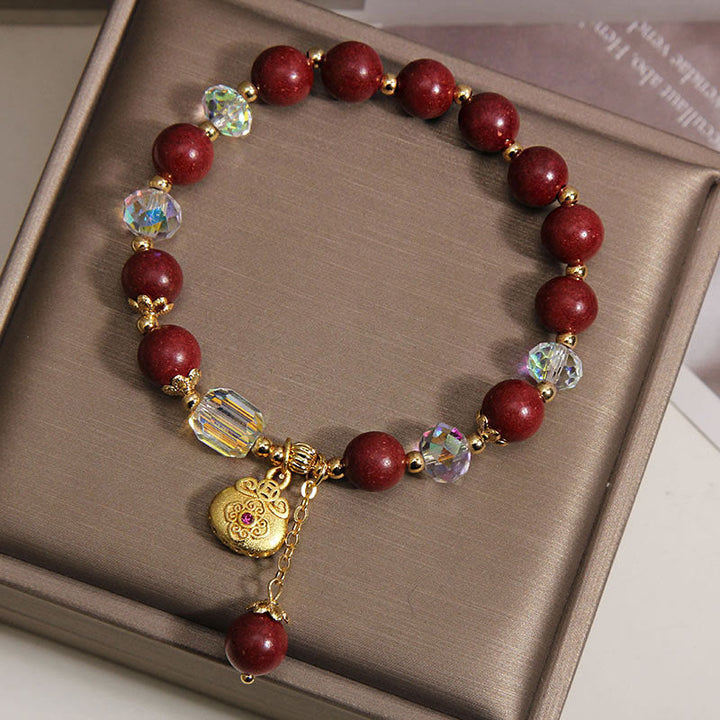 Buddha Stones Sandalwood Lucky Bag Charm Healing Bracelet - image 3