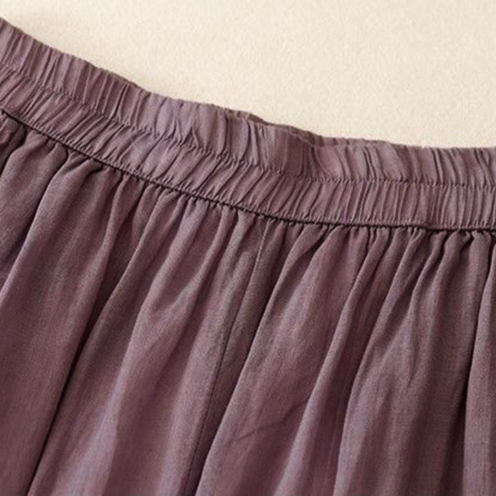 Buddha Stones Side Embroidery Design Women's 7-8 Length Wide Leg Pants With Pockets - image 1