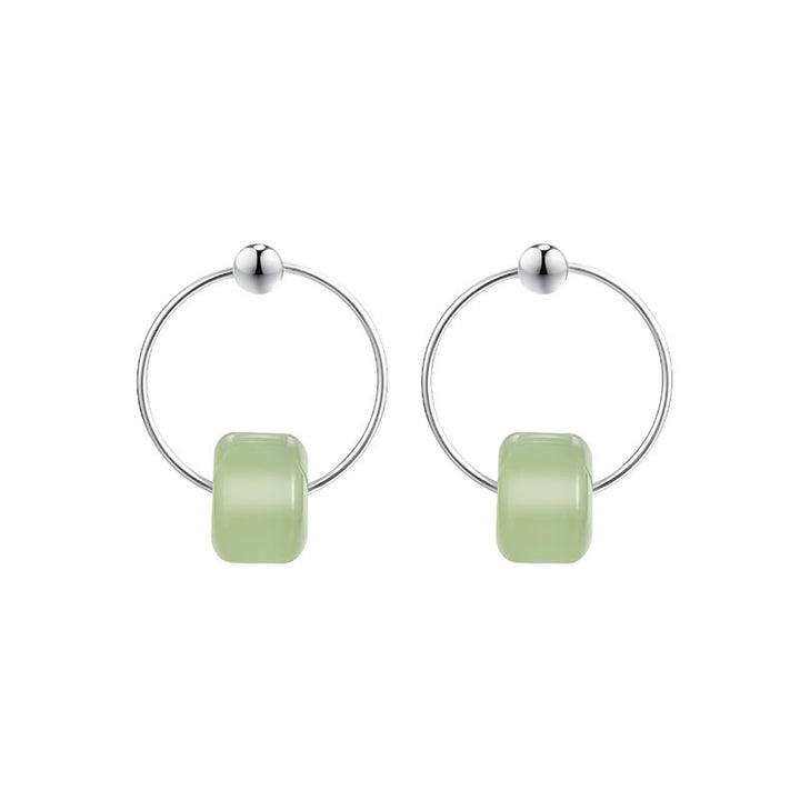 Buddha Stones 925 Sterling Silver Hetian Jade Prosperity Earrings  - image 9