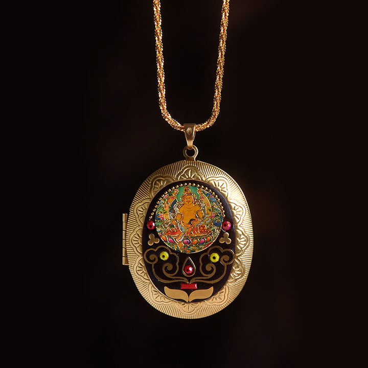 Buddha Stones Copper Kwan Yin Avalokitesvara Zakiram Wealth Pendant Necklace - God of Wealth Chain(Necklace Length:60cm) - image 23