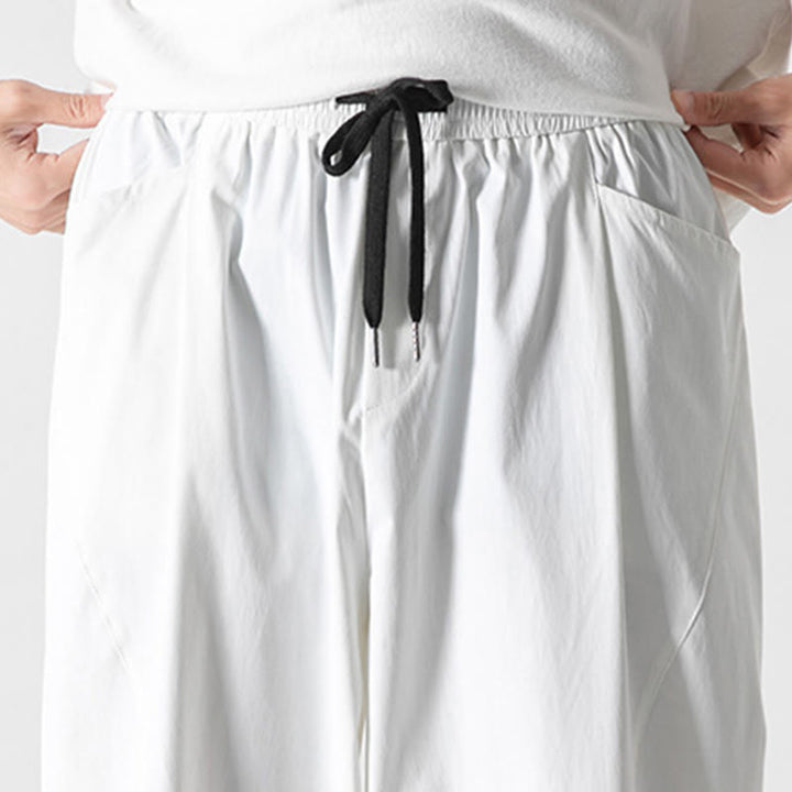 Buddha Stones Summer Solid Drawstring Ankle-Length Men's Cargo Harem Pants With Pockets - image 34