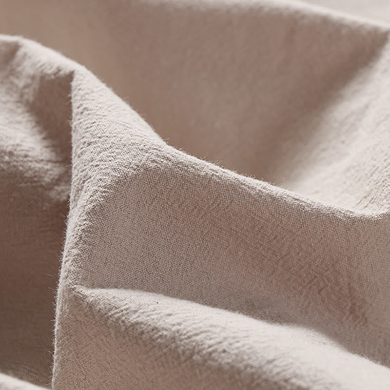 Buddha Stones Summer 2 In 1 Stripes Stand Collar Short Sleeve Frog-Button Men's Cotton Shirt - image 11