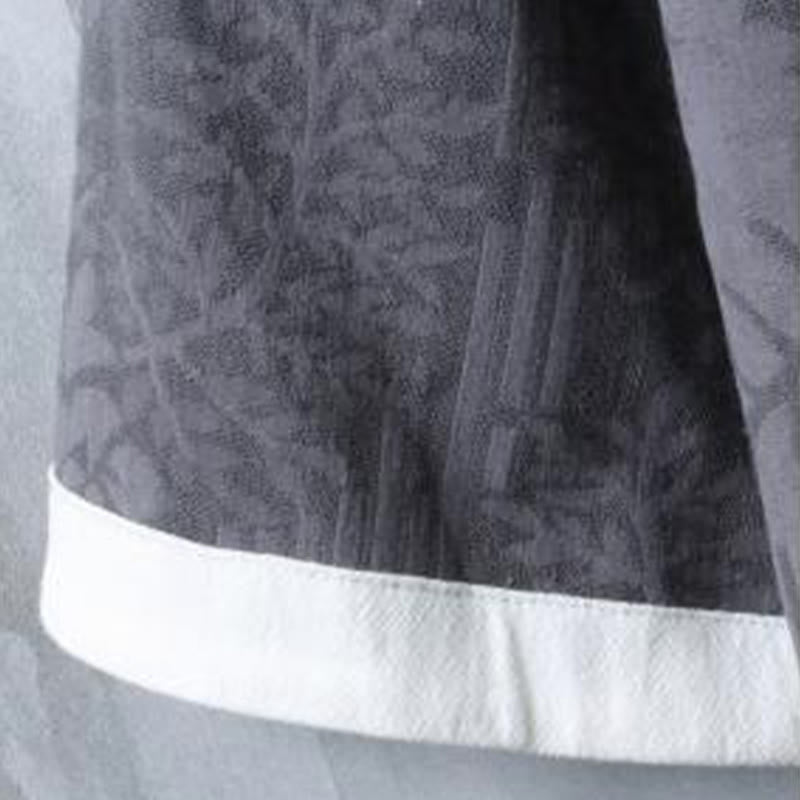 Buddha Stones Summer Floral Pattern Frog-Button Half Sleeve Cotton Men's Shirt  - image 9