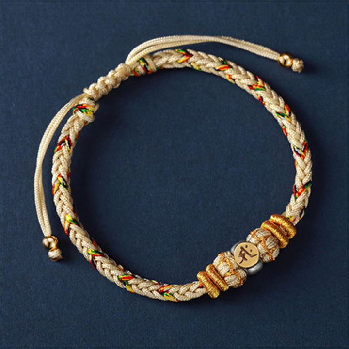 Buddha Stones Chinese Zodiac Natal Buddha Silver Luck Braided String Bracelet - Horse(Bracelet Size 18-28cm) - image 16