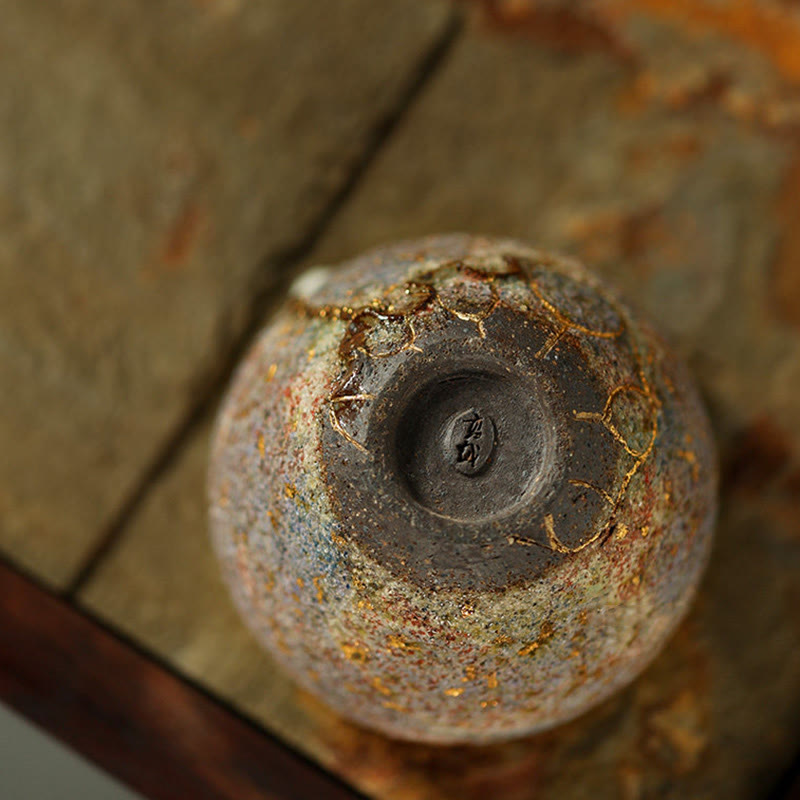 Buddha Stones Golden Arowana Koi Fish Ceramic Teacup Kung Fu Tea Cup - image 5