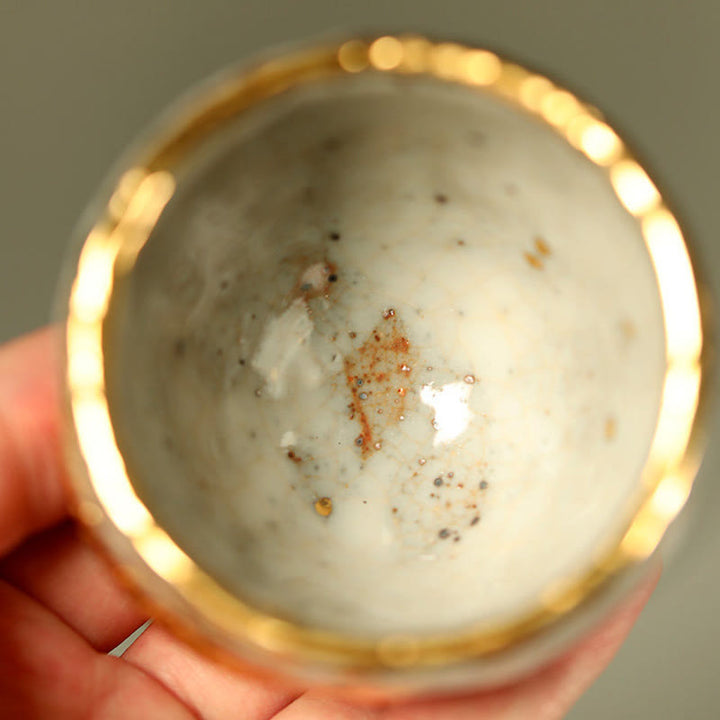 Buddha Stones Handcrafted Golden Arowana Koi Fish Ceramic Teacup Kung Fu Tea Cup Teapot - image 7