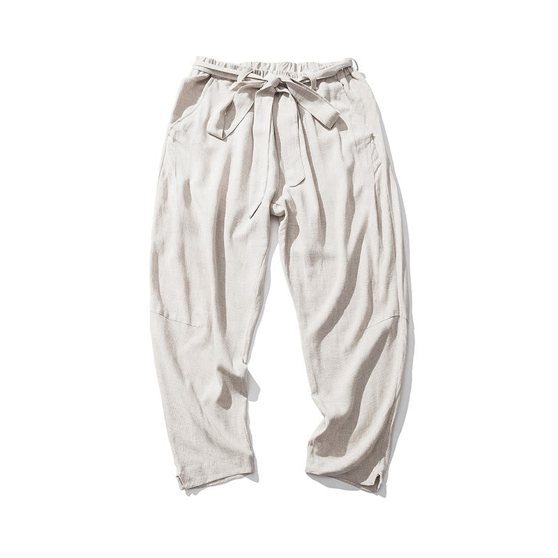 Buddha Stones Drawstring Elastic Waist Ankle-Length Men's Polyester Pants With Pockets - image 2