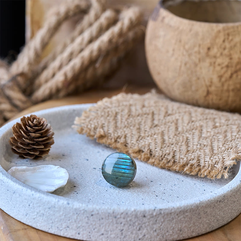 Buddha Stones Natural Round Labradorite Healing Figurine Decoration - image 5