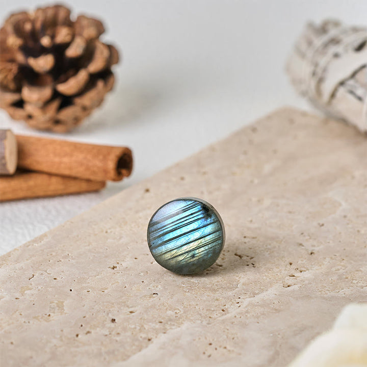 Buddha Stones Natural Round Labradorite Healing Figurine Decoration - image 6