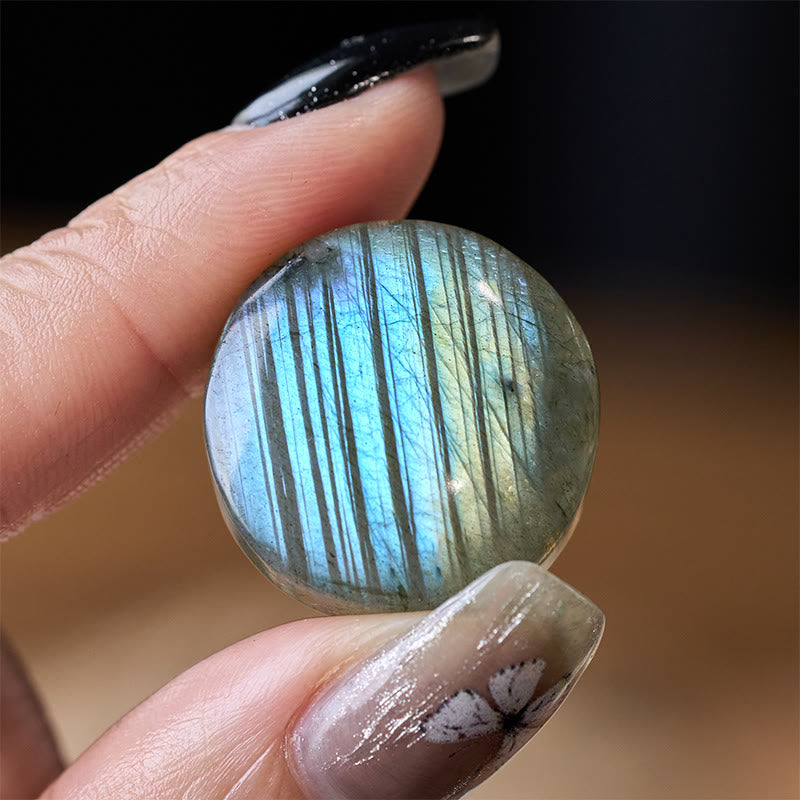 Buddha Stones Natural Round Labradorite Healing Figurine Decoration - image 8