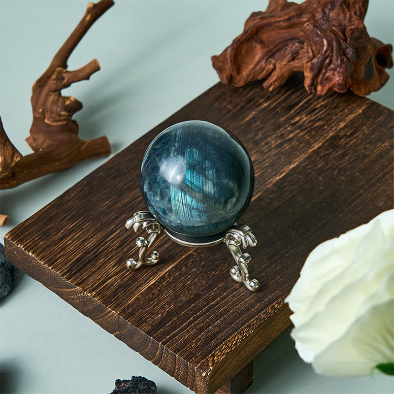Buddha Stones Round Ball Figurine Natural Labradorite Healing Statue Office Home Decoration - image 3