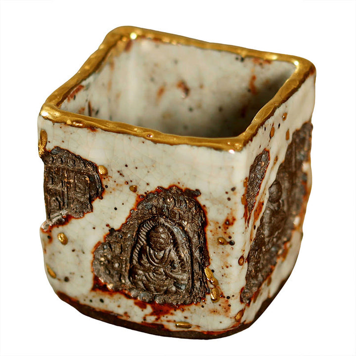 Buddha Stones Hand-painted Dunhuang Buddha Shino Ceramic Teacup Kung Fu Tea Cup - image 8