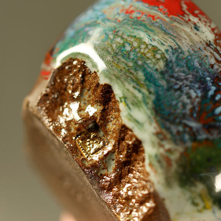 Buddha Stones Hand-painted Dunhuang Meditating Buddha Shino Ceramic Teacup Kung Fu Tea Cup - image 10