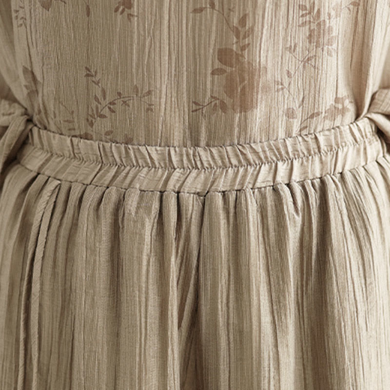 Buddha Stones Solid Color Elastic Waist Design Capri Cropped Women's Wide Leg Pants - image 33