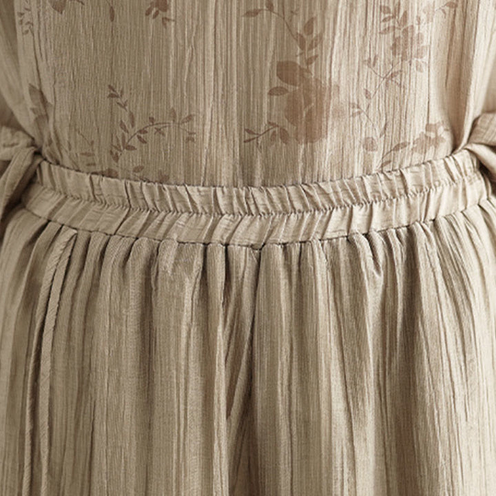 Buddha Stones Solid Color Elastic Waist Design Capri Cropped Women's Wide Leg Pants - image 33