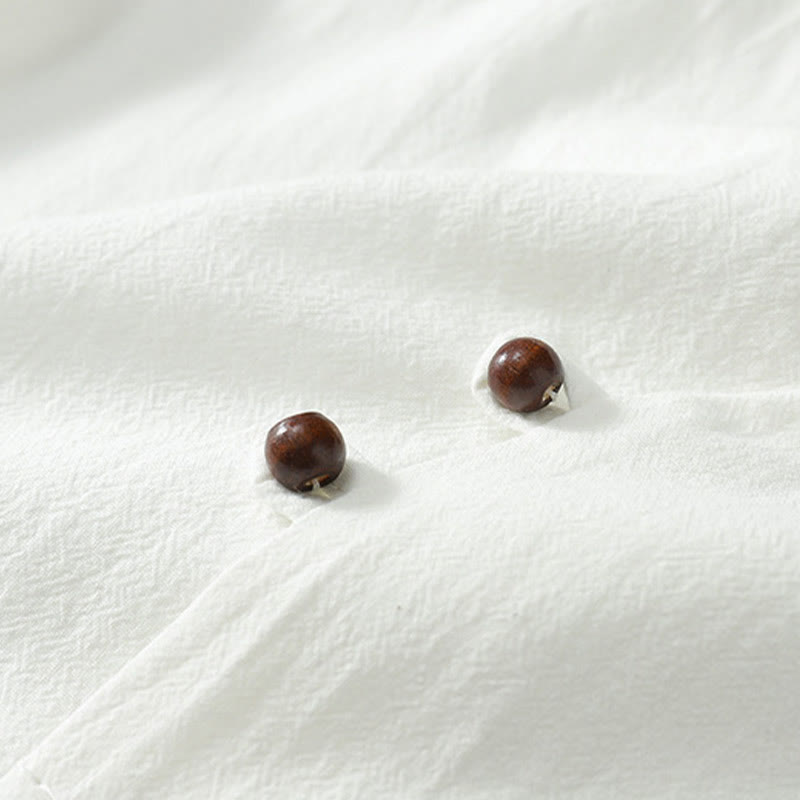 Buddha Stones Summer V-Neck Button Short Sleeve Clouds Embroidery Cotton Linen Men's Shirt - image 7