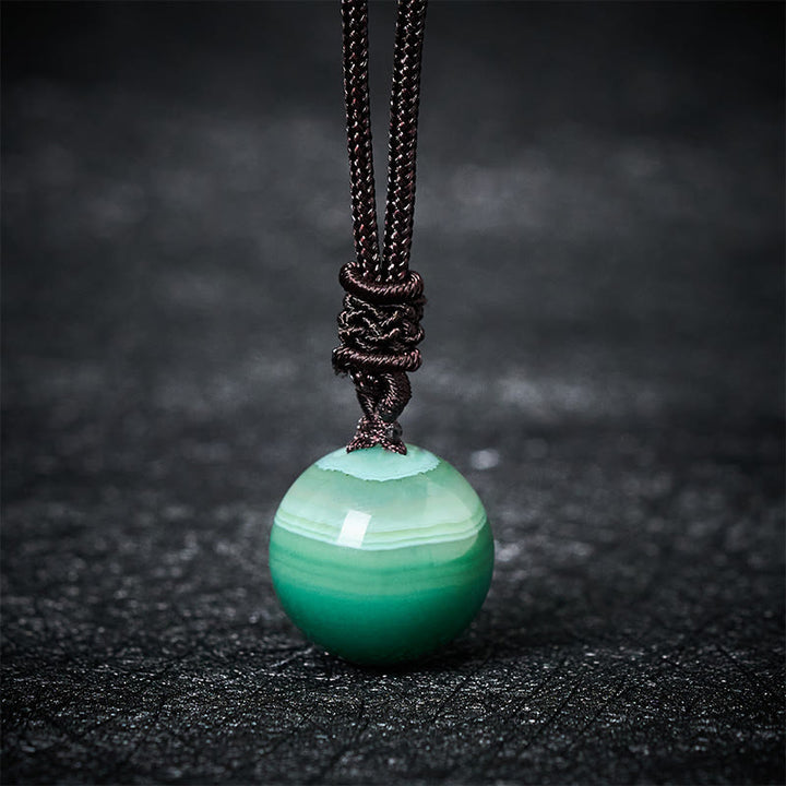 Buddha Stones Amethyst Yellow Agate Various Agate Pink Crystal Lazurite Lapis Lazuli Balance Necklace Pendant - Green Agate - image 7