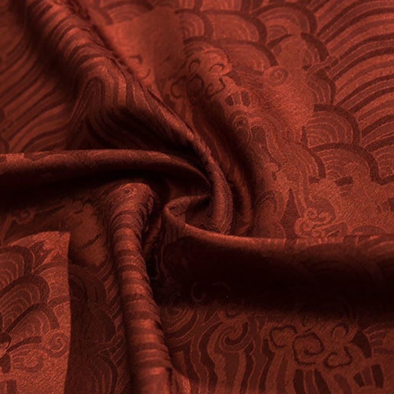 Buddha Stones Summer Retro Crackle Auspicious Cloud Pattern Short Sleeve Men's T-shirt - image 23