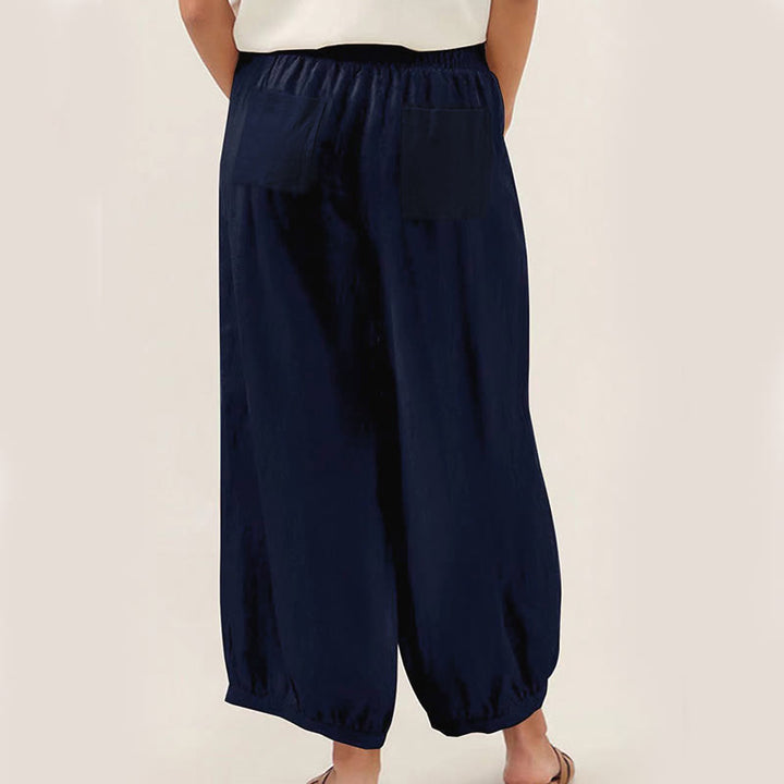 Buddha Stones Plain Color Cotton Women's Harem Pants With Pockets - image 1