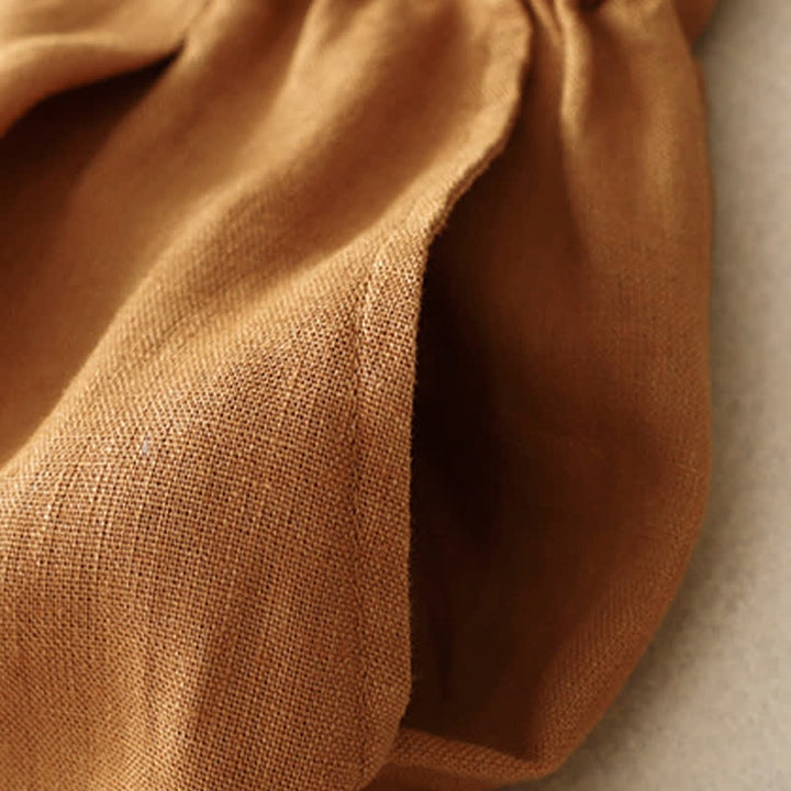 Buddha Stones Summer Plain Elastic Waist Two-tone Cuffs Cropped Women's Tapered Pants With Pockets - image 22