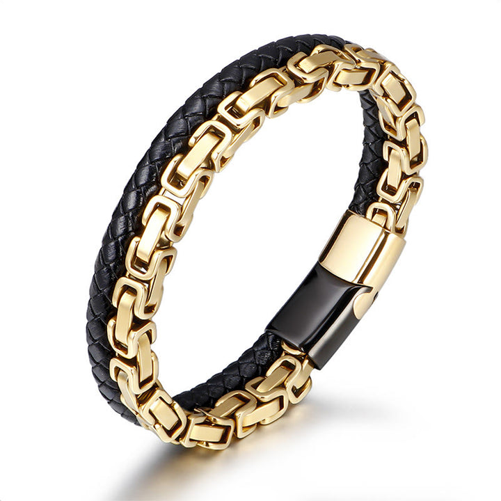 Buddha Stones Link Chain Double Wrap Braided Leather Balance Bracelet - image 7