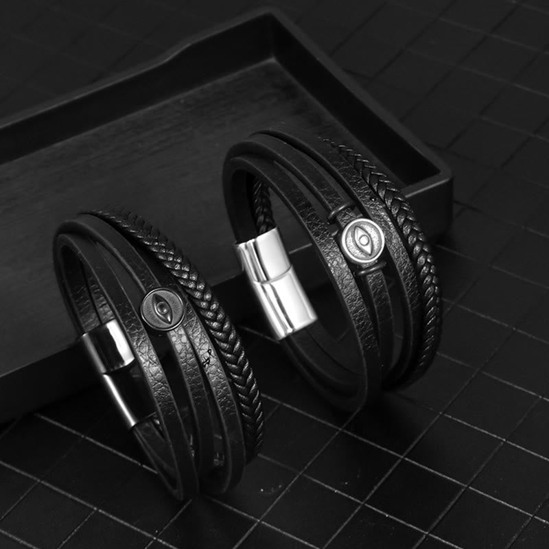 Buddha Stones Evil Eye Multilayered Braided Leather Balance Bracelet - image 11